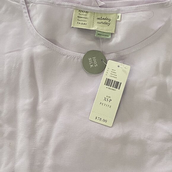 Anthropologie Textured Silk Tee NEW XSP PXS new with tag - Picture 5 of 7